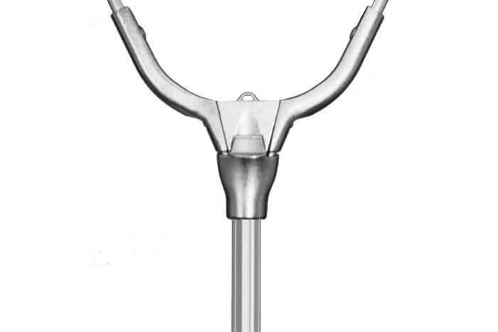 DELPHIN Kescher Metallmitte, gummiertes Netz, klappbar 60x60x200cm