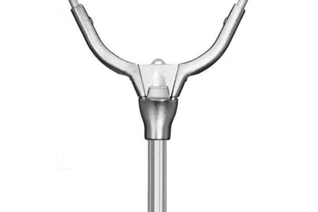 DELPHIN Kescher Metallmitte, gummiertes Netz, klappbar 60x60x200cm