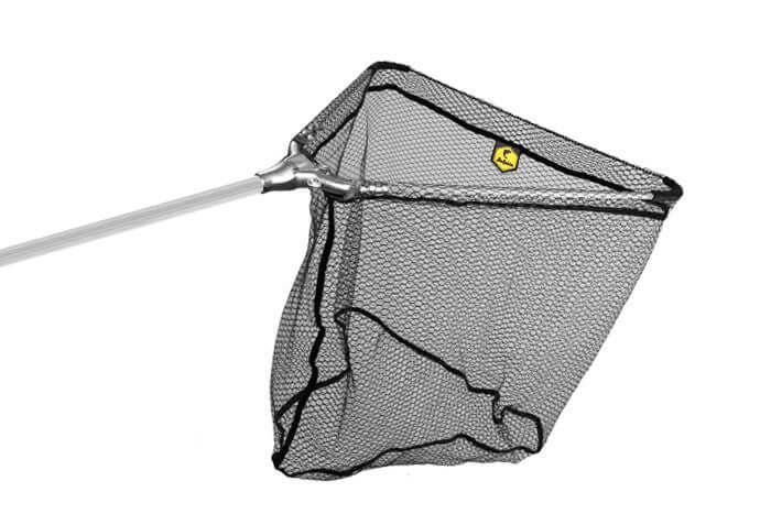 DELPHIN Kescher Metallmitte, gummiertes Netz, klappbar 60x60x200cm