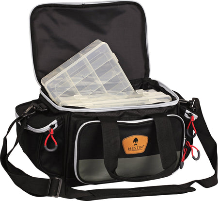 WESTIN W3 Lure Loader Angeltasche mit 4 Boxen Ltd. Black Edition