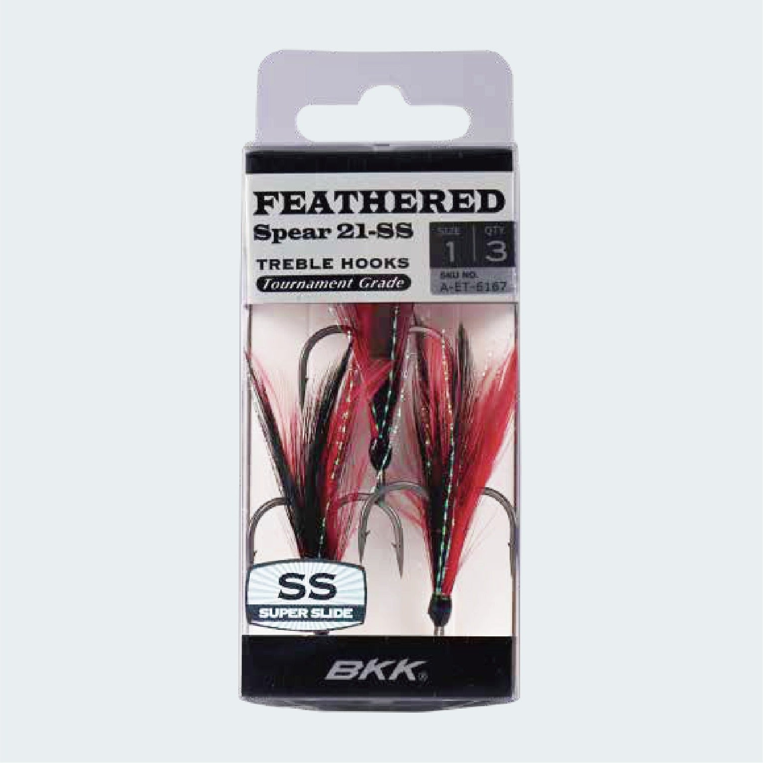 BKK Feathered Spear 21-SS Treble Hooks 3Stck. - Gefiederter Speer