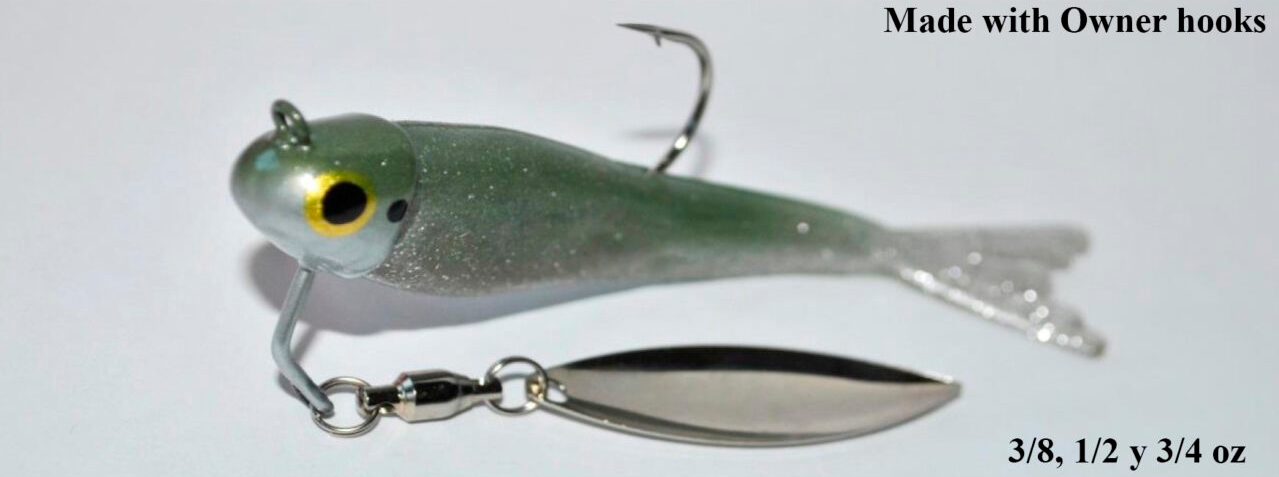 LONGASBAITS Underspin Head 10g Jigkopf mit Spinnerblatt