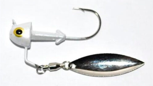 LONGASBAITS Underspin Head 10g Jigkopf mit Spinnerblatt