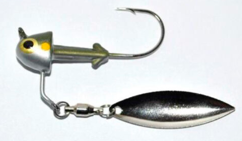LONGASBAITS Underspin Head 10g Jigkopf mit Spinnerblatt