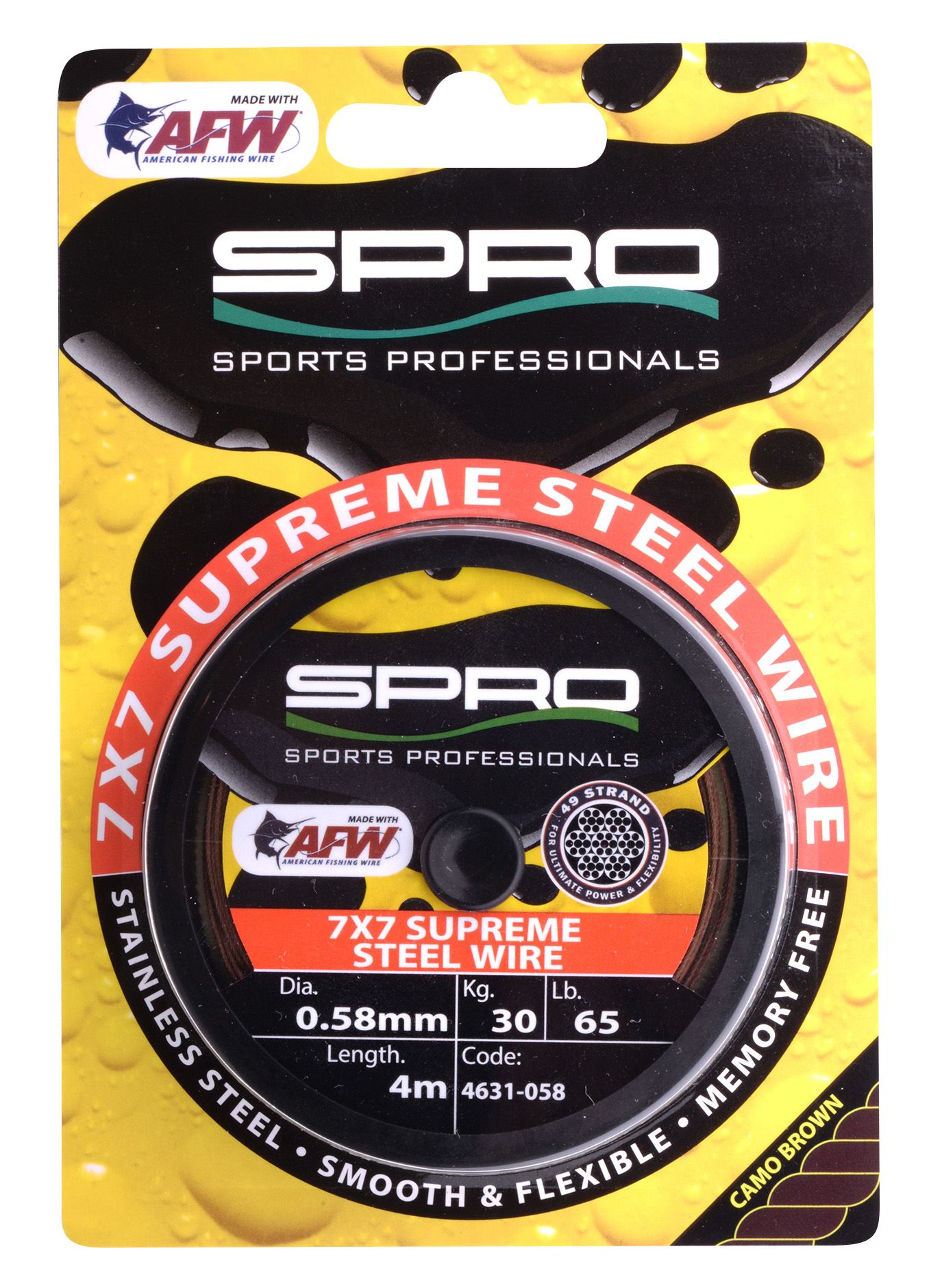SPRO 7x7 Supreme Stahl Steel Wire Vorfach 4m