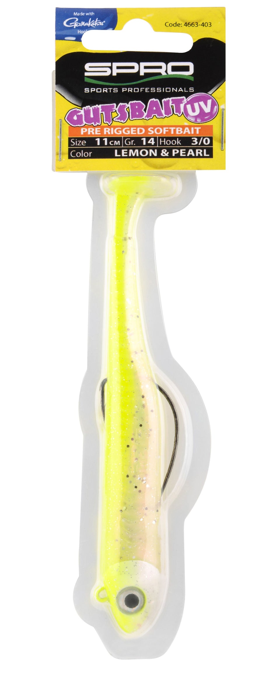 SPRO Gutsbait UV 95/110 9,5cm oder 11cm Gummifisch montiert