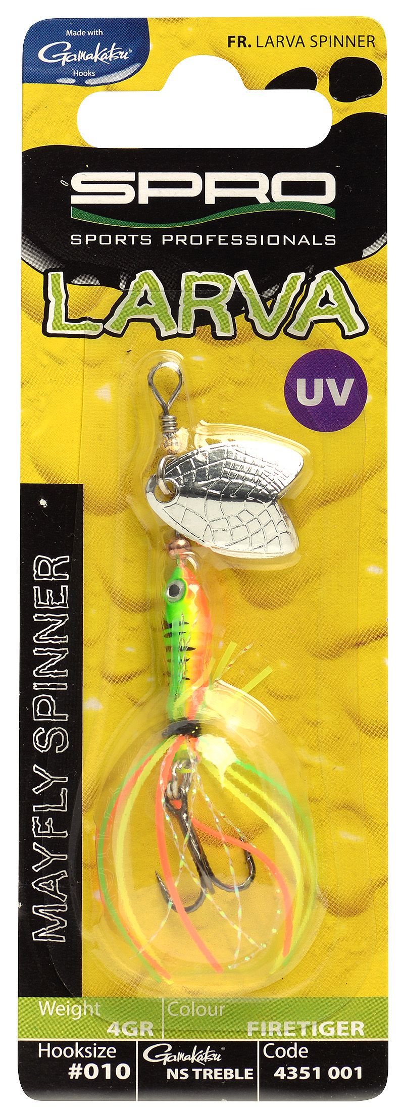 SPRO Larva Mayfly Micro Spinner 5cm 4g Drilling oder Einzelhaken