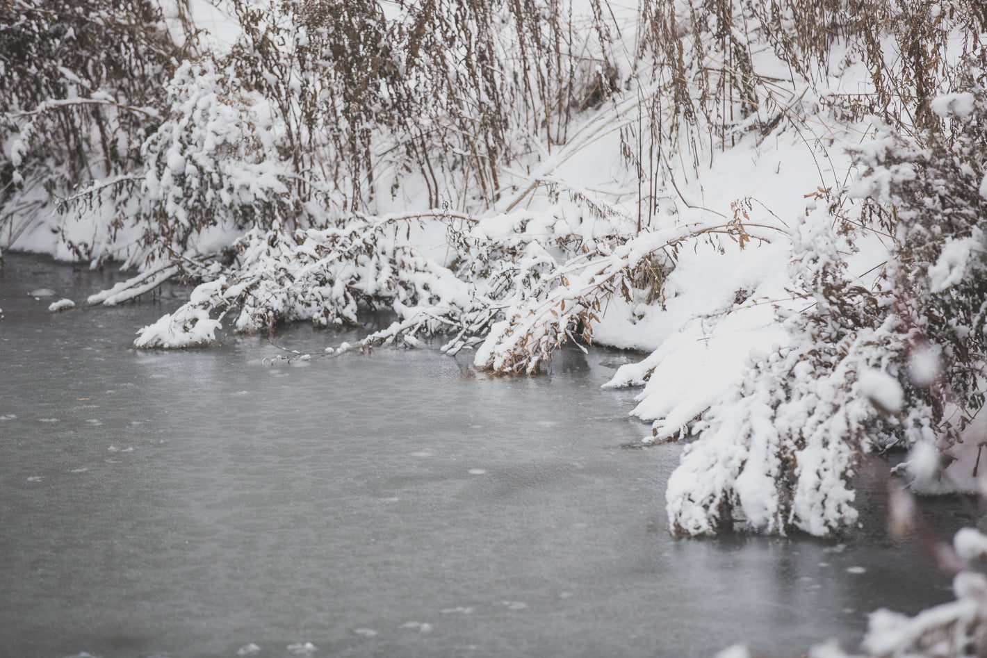 Gefrorener See im Winter
