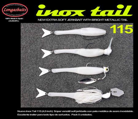 LONGASBAITS Inox Tail 115 4,5inch (11,5cm) 4 Stck.