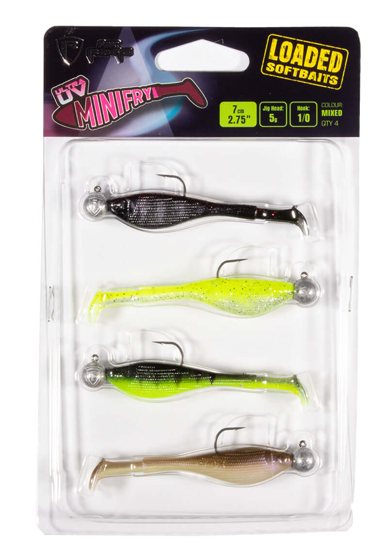 FOX Rage Ultra UV Mini Fry Mixed Colour Loaded Softbait 7cm 5g Gummifisch