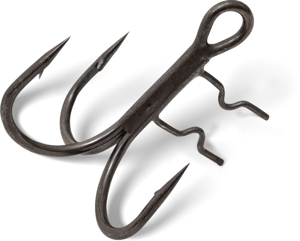 QUANTUM Claw Treble Hooks Mat Finish Drilling mit Baithholder