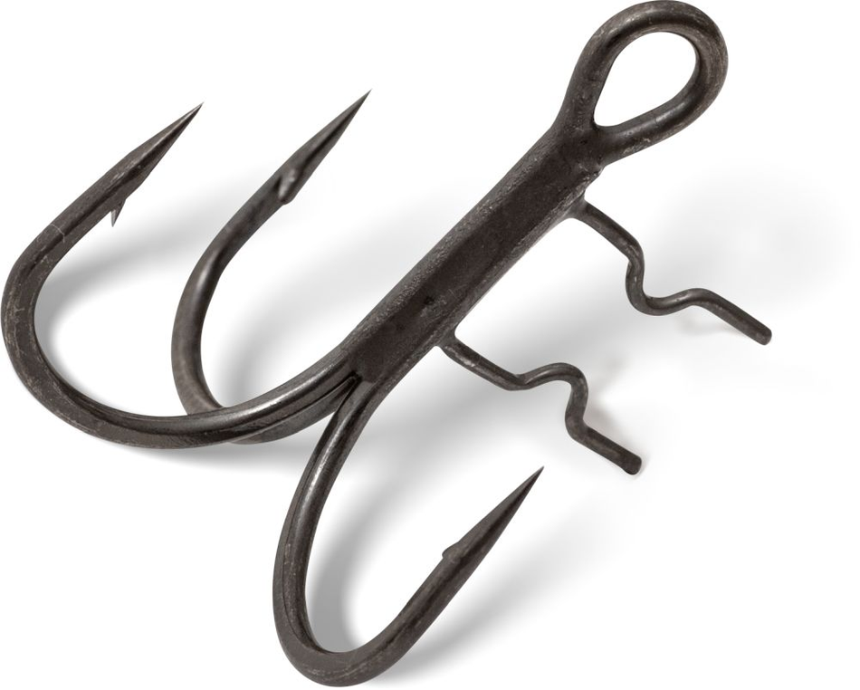 QUANTUM Claw Treble Hooks Mat Finish Drilling mit Baithholder
