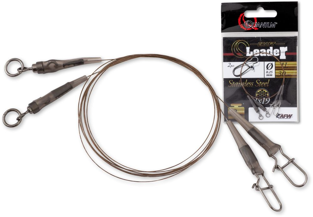 QUANTUM Q-Leader Edelstahl Vorfach Camo Steel 2Stck.