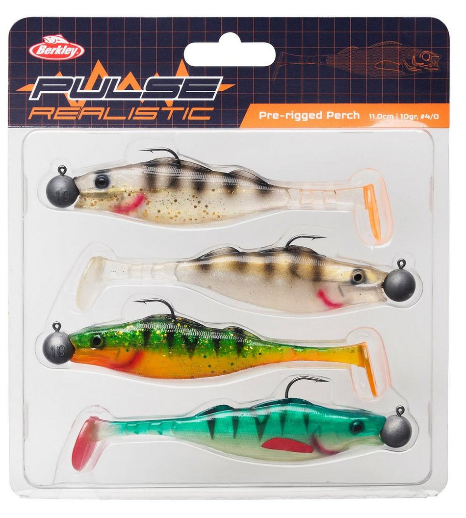 BERKLEY PULSE Realistic Gummifisch montiert Pre-rigged-Perch 15cm